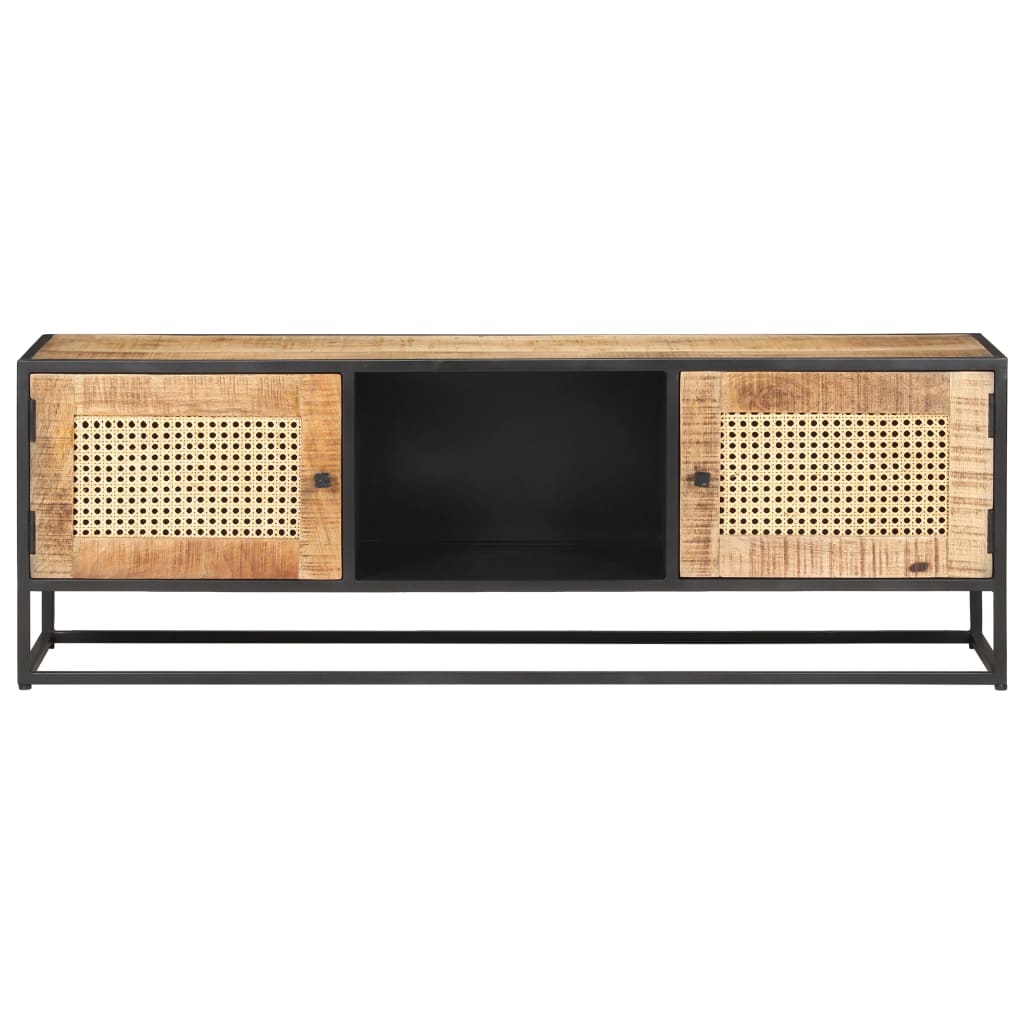 Έπιπλο Τηλεόρασης 120x30x40 εκ. Ξύλο Μάνγκο/Φυσικό Ζαχαροκάλαμο