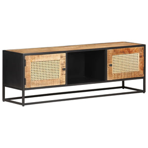 Έπιπλο Τηλεόρασης 120x30x40 εκ. Ξύλο Μάνγκο/Φυσικό Ζαχαροκάλαμο