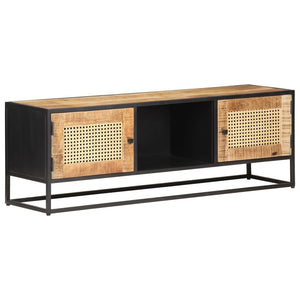 Έπιπλο Τηλεόρασης 120x30x40 εκ. Ξύλο Μάνγκο/Φυσικό Ζαχαροκάλαμο