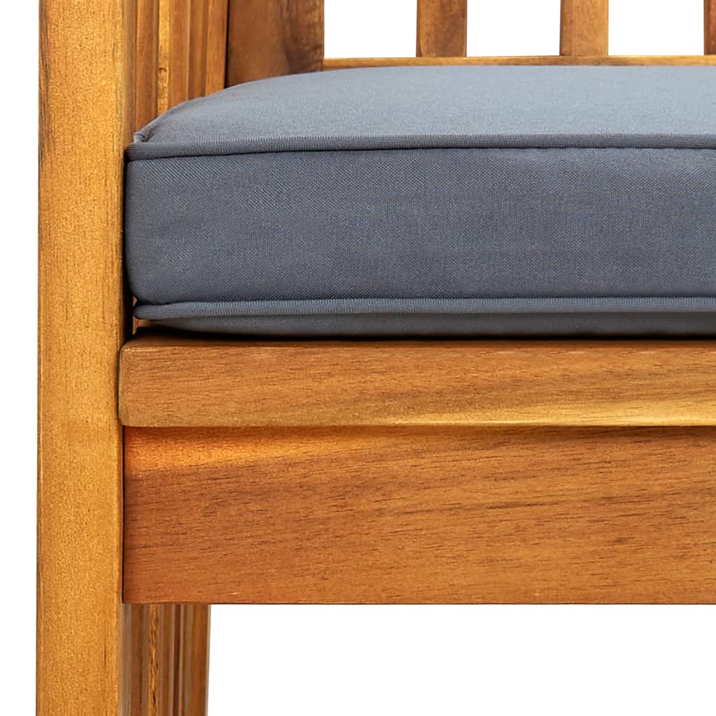 Καρέκλες Τραπεζαρίας Κήπου 3 τεμ Μασίφ Ξύλο Ακακίας + Μαξιλάρια