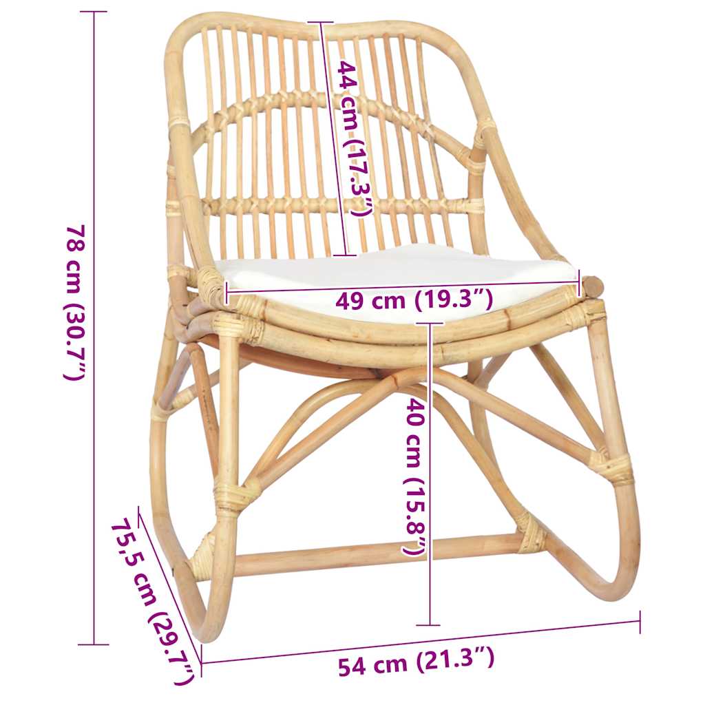 Καρέκλα από Ρατάν και Λινό Ύφασμα