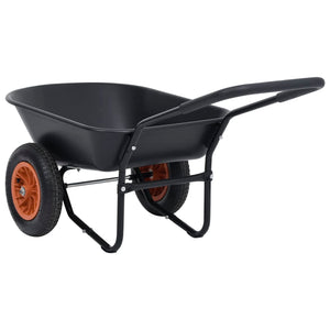 Καρότσι Κήπου Μαύρο και Πορτοκαλί 78 L 100 kg
