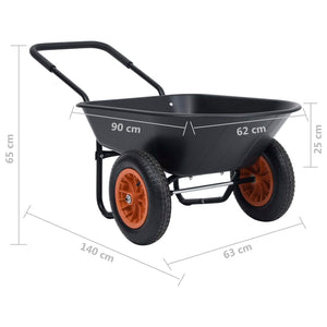 Καρότσι Κήπου Μαύρο και Πορτοκαλί 78 L 100 kg