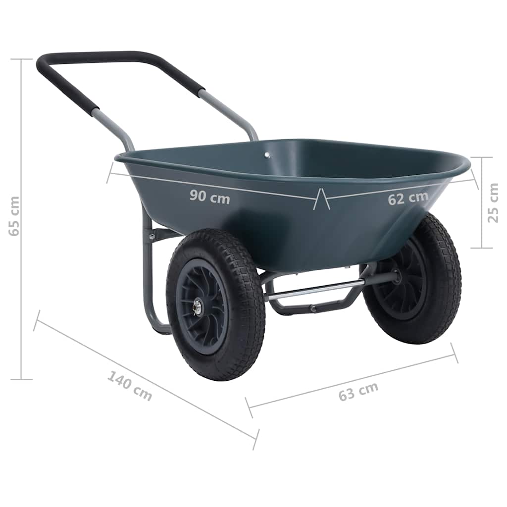 Καρότσι Κήπου Πράσινο και γκρι 140 x 63 x 65 εκ. 78 L 100 kg