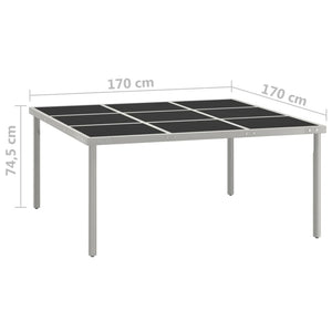 Τραπεζαρία Κήπου 170 x 170 x 74,5 εκ. από Ατσάλι / Γυαλί