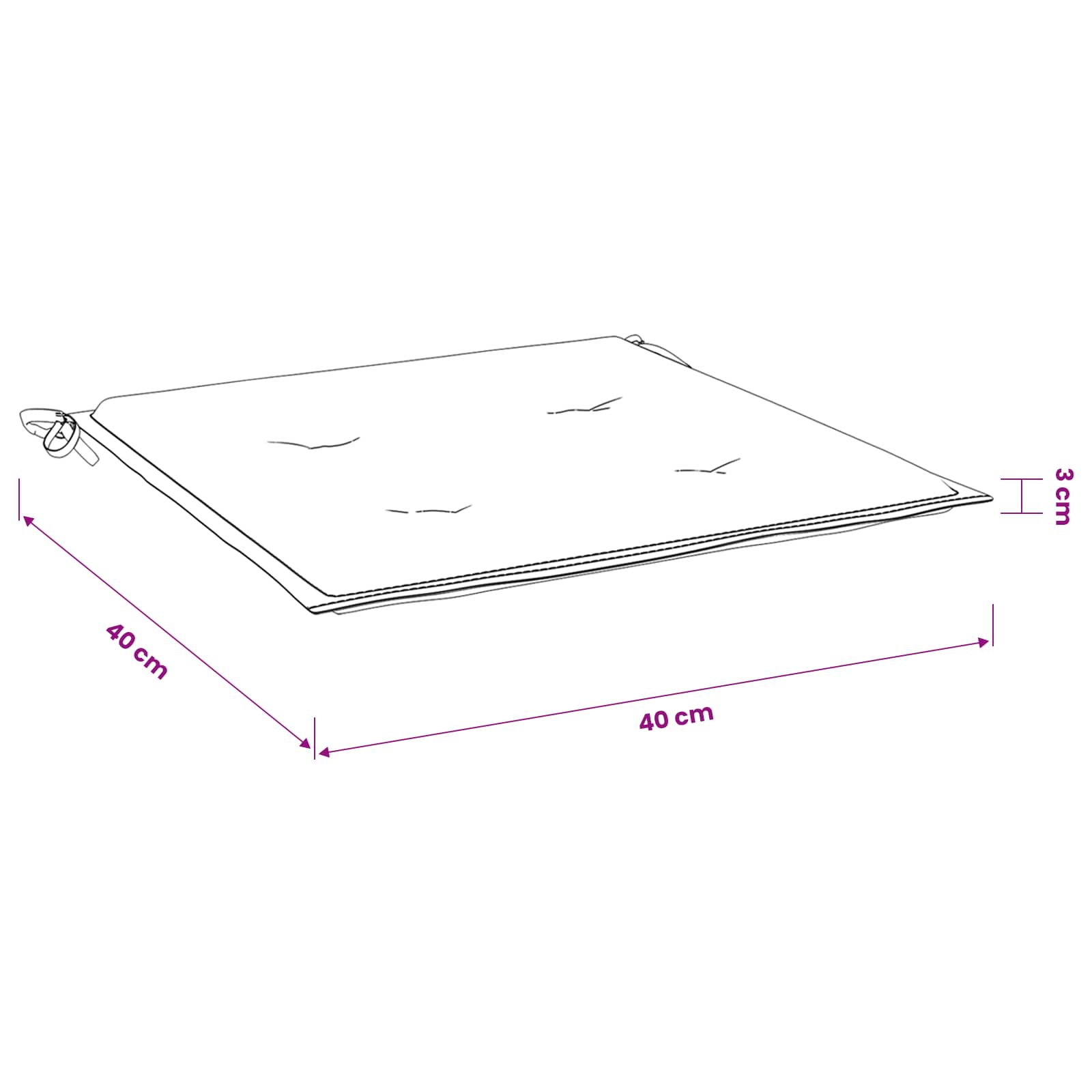 Μαξιλάρια Καρέκλας Κήπου 2 τεμ. Πράσινα 40x40x3 εκ. Υφασμάτινα
