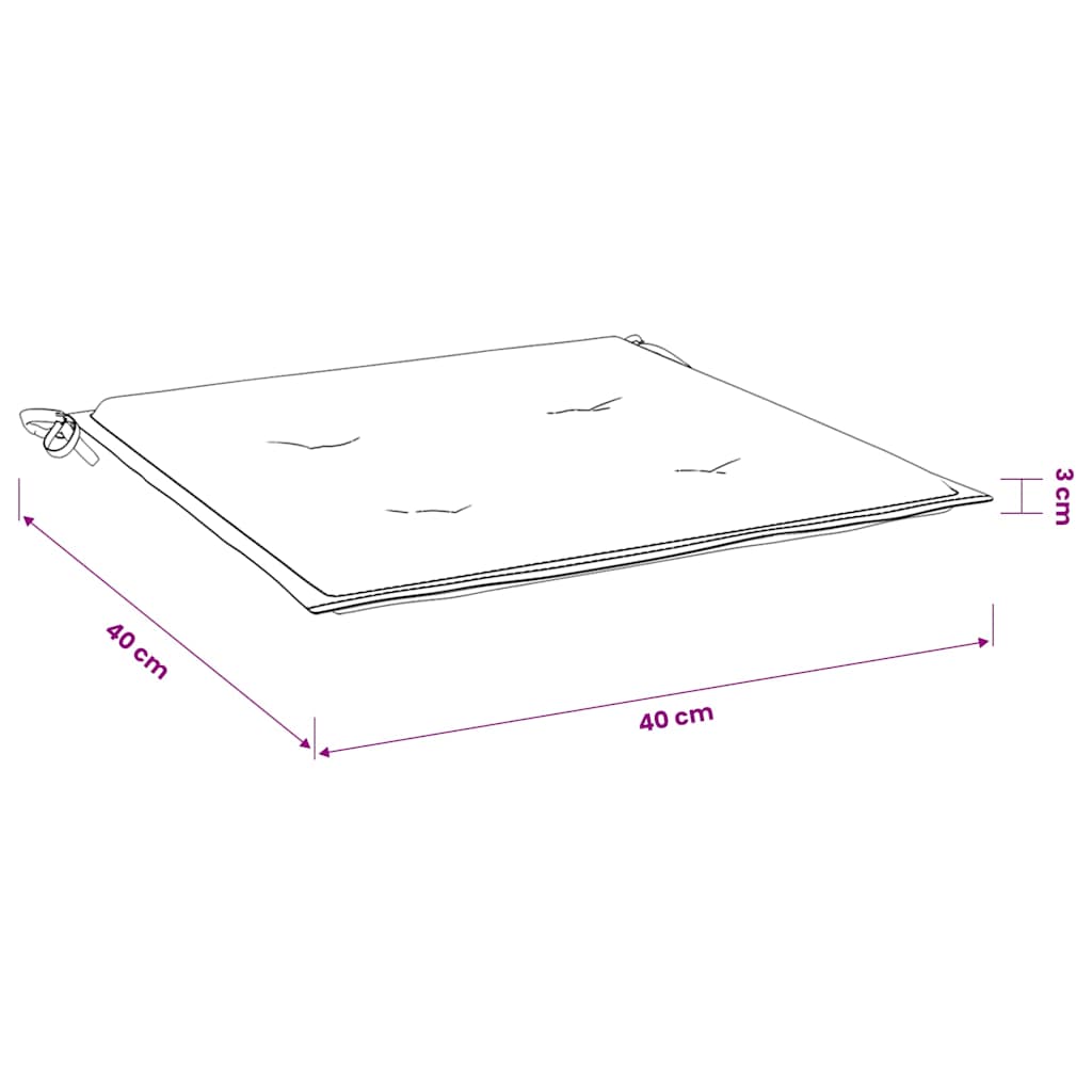 Μαξιλάρια Καρέκλας Κήπου 6 τεμ. Πράσινα 40x40x3 εκ. Υφασμάτινα