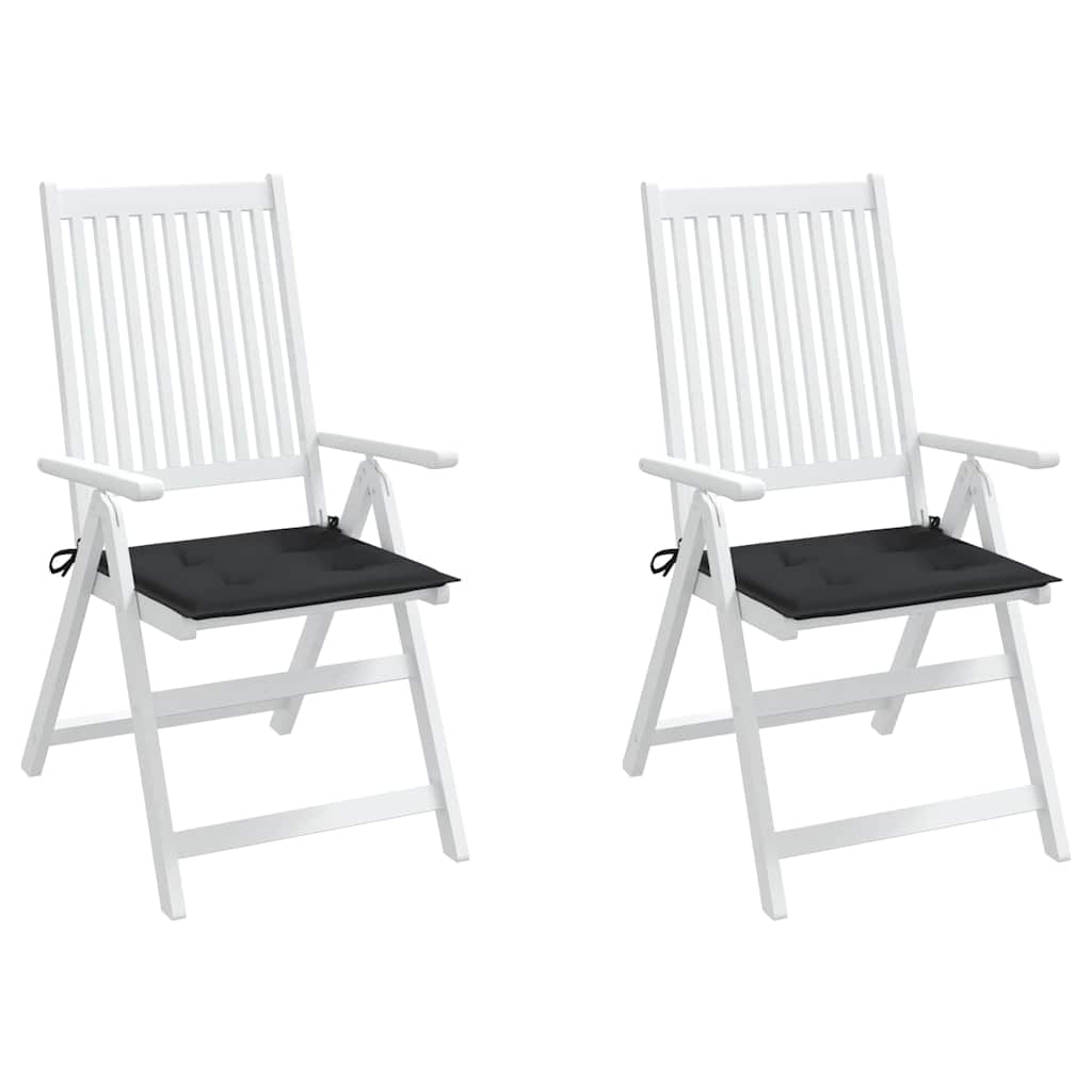 Μαξιλάρια Καρέκλας Κήπου 2 τεμ. Μαύρα 40x40x4 εκ. Υφασμάτινα - Pakobazaar