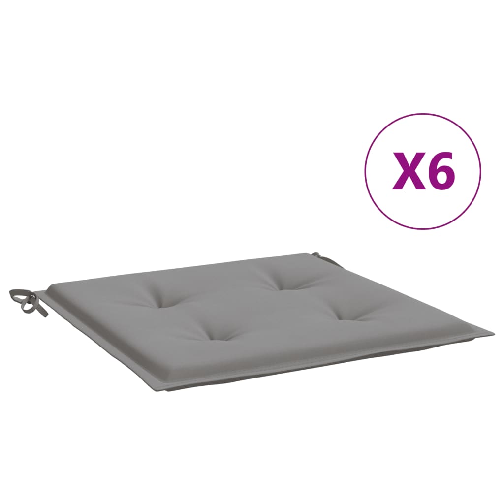Μαξιλάρια Καρέκλας Κήπου 6 τεμ. Γκρι 50x50x4 εκ. Ύφασμα Oxford