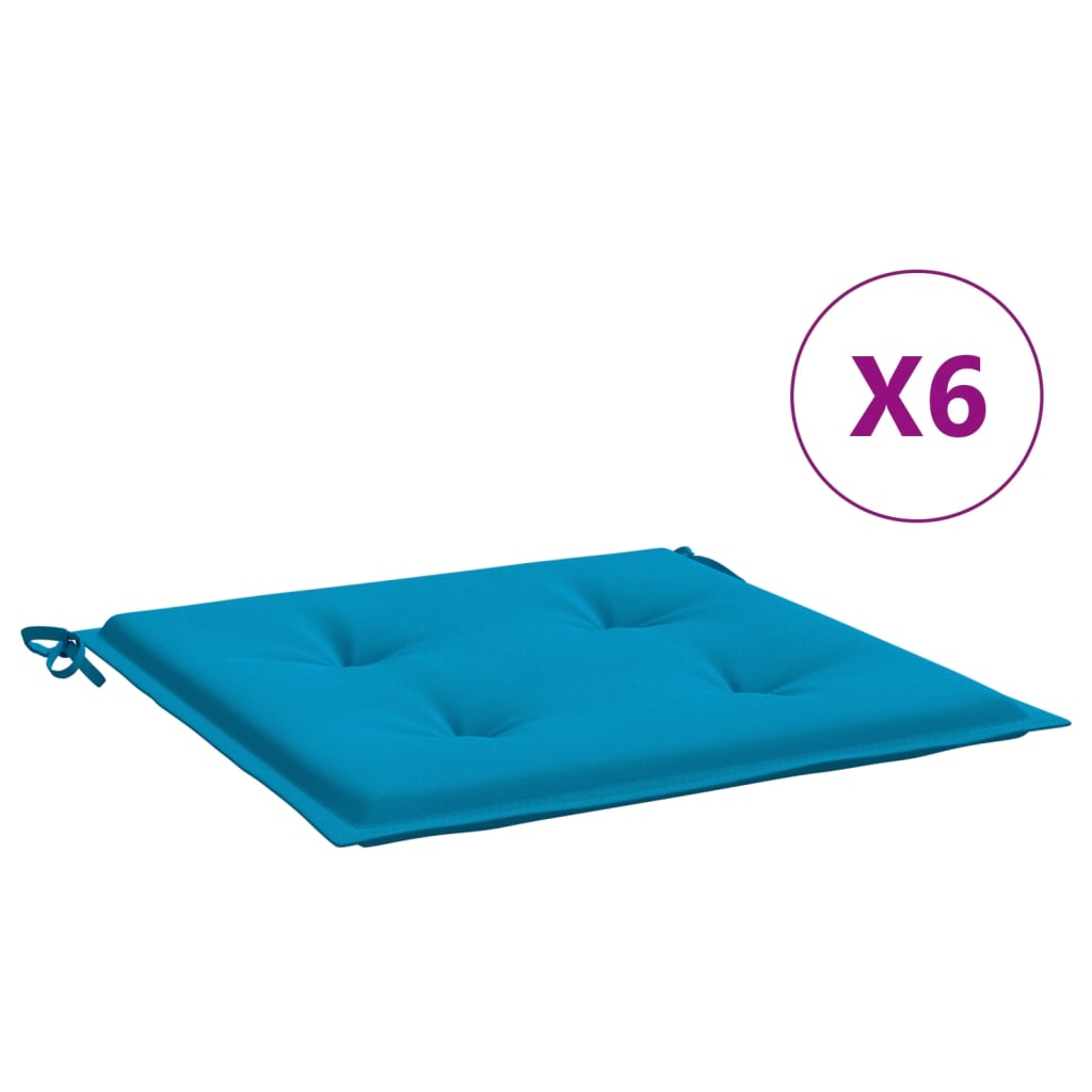 Μαξιλάρια Καρέκλας Κήπου 6 τεμ. Μπλε 50x50x4 εκ. Ύφασμα Oxford