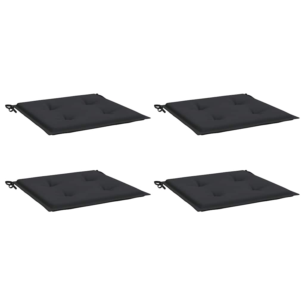 Μαξιλάρια Καρέκλας Κήπου 4 τεμ. Μαύρα 50x50x4 εκ. Oxford Ύφασμα