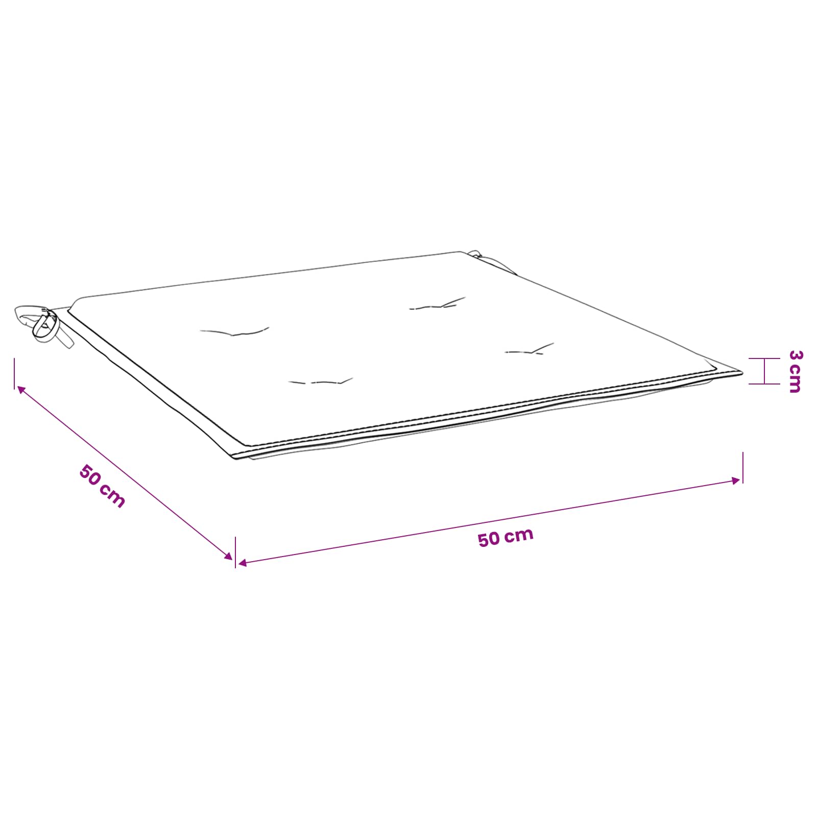 Μαξιλάρια Καρέκλας 4 τεμ Κόκκινο Καρό 50x50x3 εκ. Ύφασμα Oxford