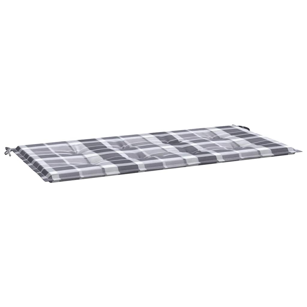 Μαξιλάρι για Παγκάκι Κήπου Γκρι Καρό 100x50x3 εκ. Υφασμάτινο - Pakobazaar