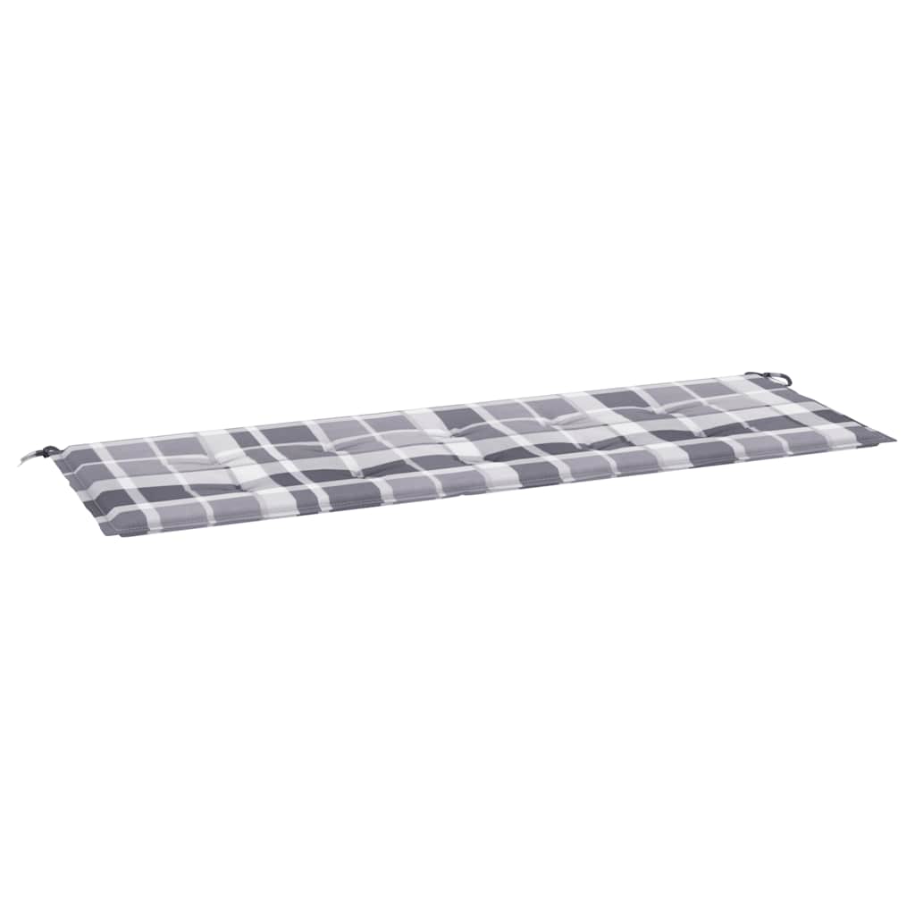 Μαξιλάρι για Παγκάκι Κήπου Γκρι Καρό 150x50x4 εκ. Υφασμάτινο - Pakobazaar