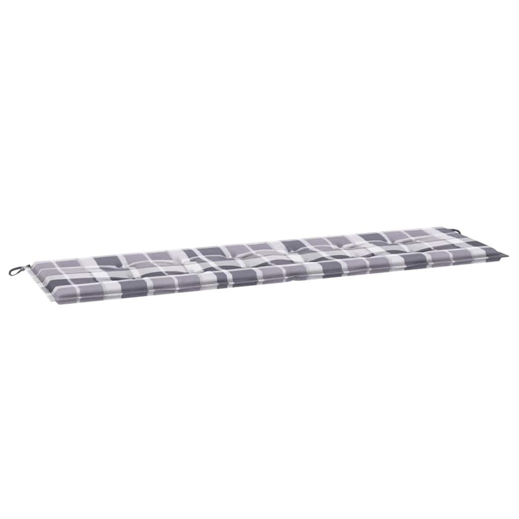 Μαξιλάρι για Παγκάκι Κήπου Γκρι Καρό 180x50x4 εκ. Υφασμάτινο