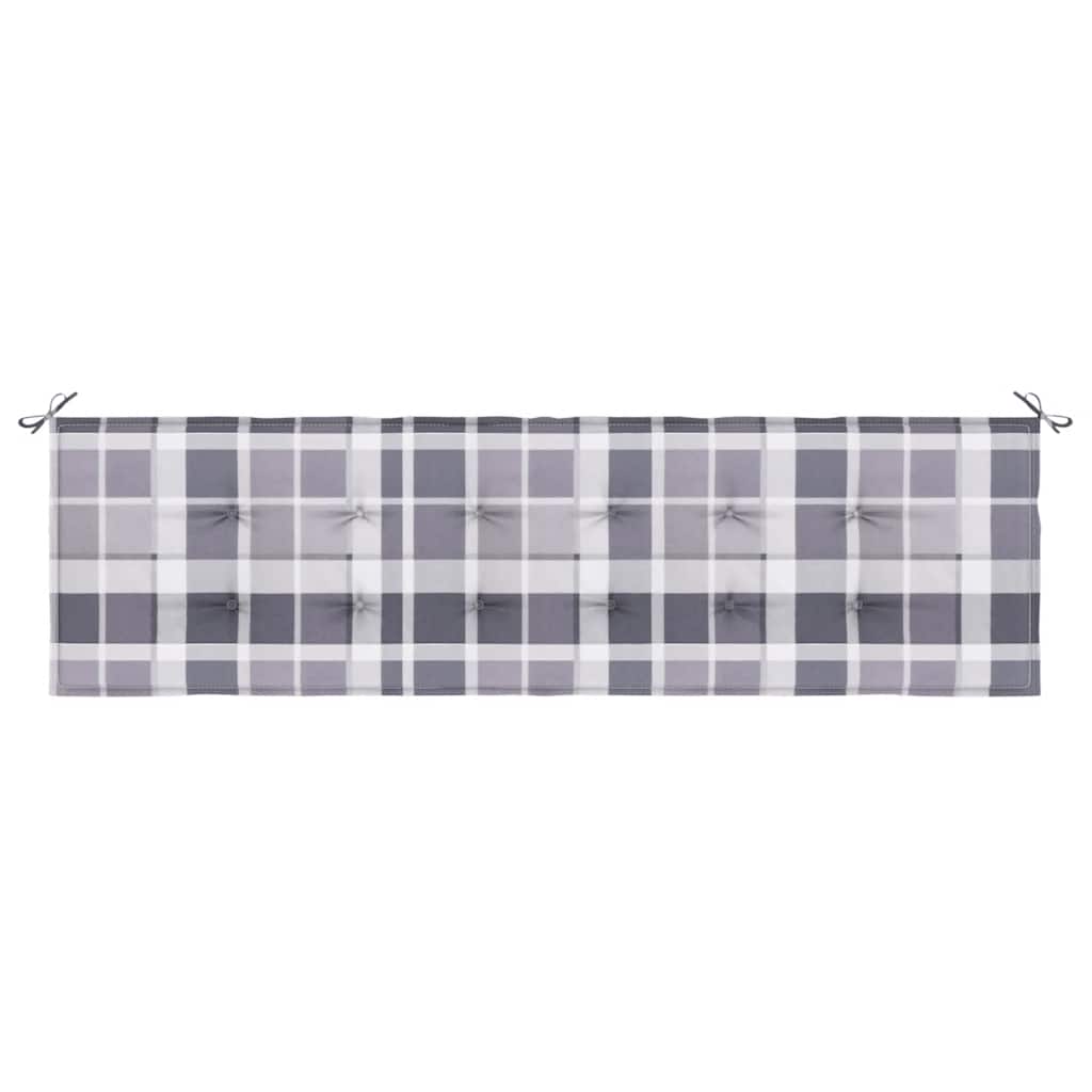 Μαξιλάρι για Παγκάκι Κήπου Γκρι Καρό 180x50x4 εκ. Υφασμάτινο