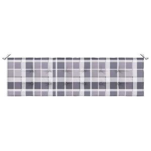 Μαξιλάρι για Παγκάκι Κήπου Γκρι Καρό 180x50x3 εκ. Υφασμάτινο