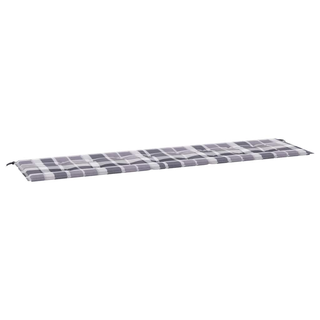Μαξιλάρι για Παγκάκι Κήπου Γκρι Καρό 200x50x4 εκ. Υφασμάτινο - Pakobazaar