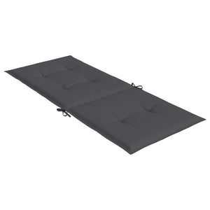 Μαξιλάρια Καρέκλας Κήπου με Πλάτη 6 τεμ. Ανθρακί 120x50x3 εκ.