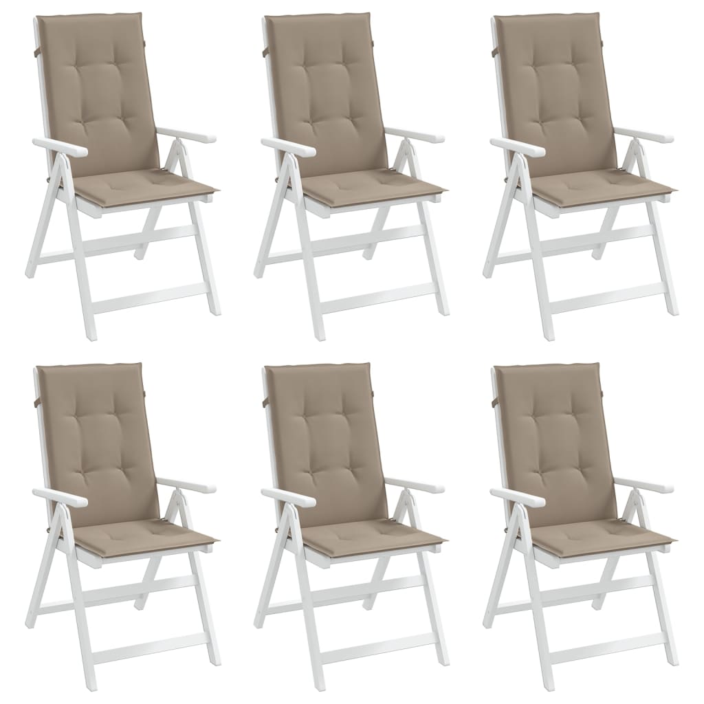 Μαξιλάρια Καρέκλας Κήπου με Πλάτη 6 τεμ. Taupe 120x50x3 εκ.
