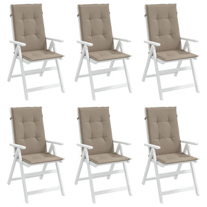Μαξιλάρια Καρέκλας Κήπου με Πλάτη 6 τεμ. Taupe 120x50x3 εκ.