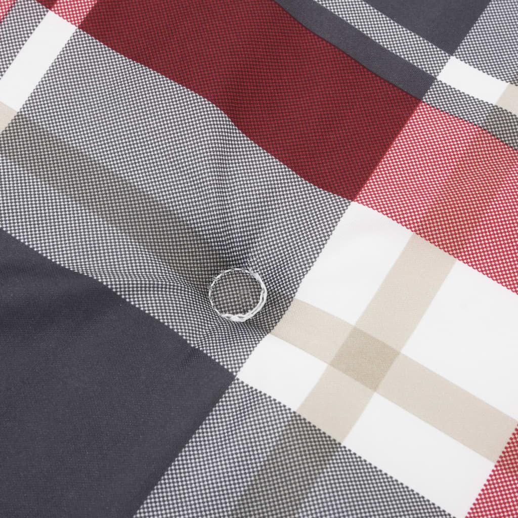 Μαξιλάρια Καρέκλας Κήπου με Πλάτη 4 τεμ. Καρό 120x50x3 εκ.