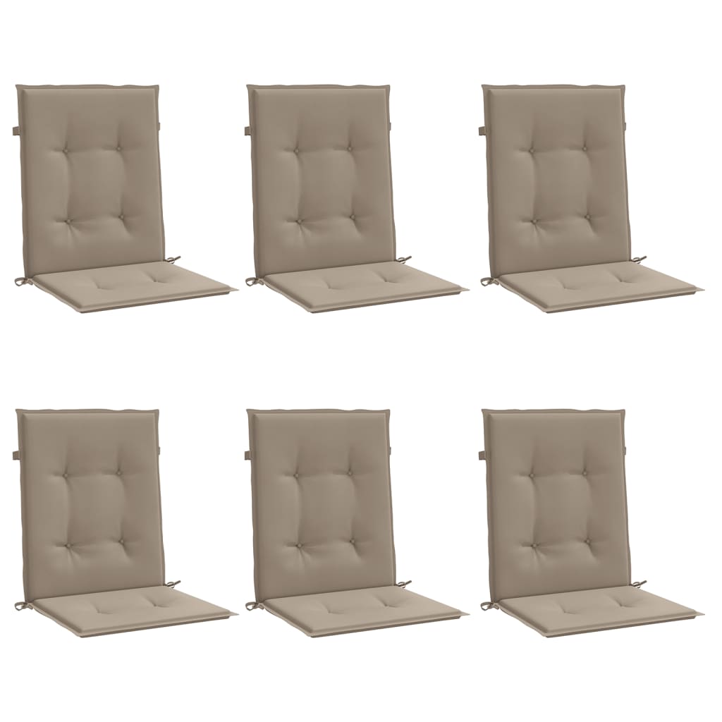 Μαξιλάρια Καρέκλας Κήπου Πλάτη 6τεμ Taupe 100x50x3εκ Oxford Ύφ.