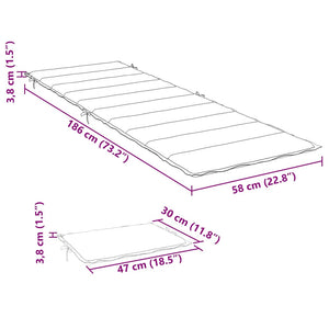 Μαξιλάρι Ξαπλώστρας Κόκκινο 186x58x4 εκ. από Ύφασμα Oxford
