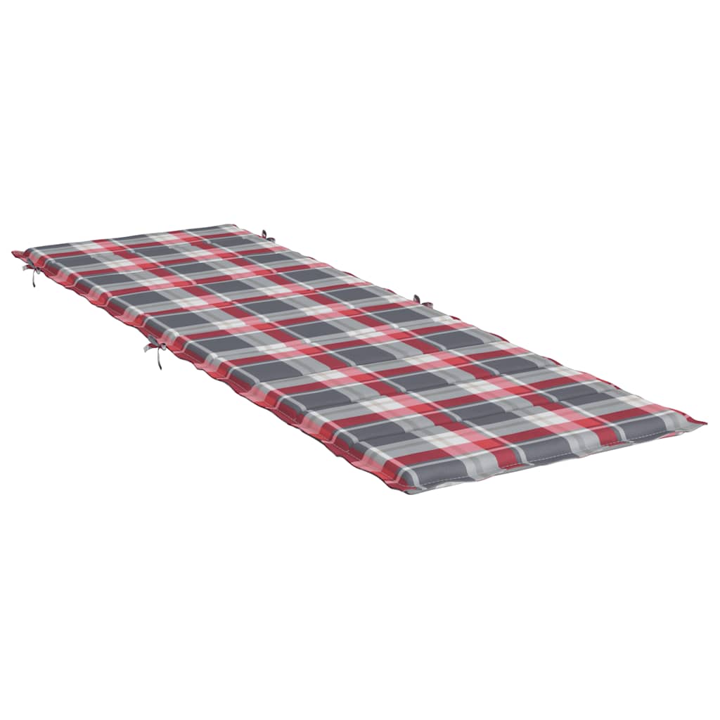 Μαξιλάρι Ξαπλώστρας Κόκκινο Καρό 186x58x4 εκ. από Ύφασμα Oxford