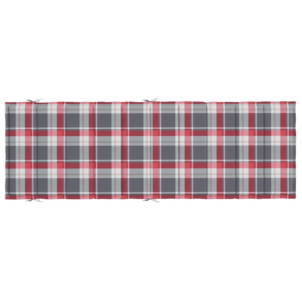 Μαξιλάρι Ξαπλώστρας Κόκκινο Καρό 186x58x4 εκ. από Ύφασμα Oxford