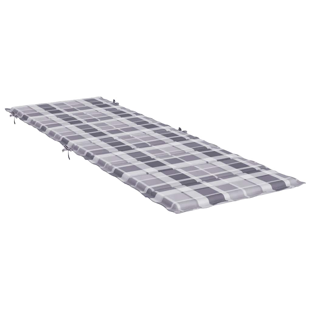 Μαξιλάρι Ξαπλώστρας Γκρι Καρό 186x58x4εκ. από Ύφασμα Oxford