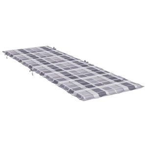 Μαξιλάρι Ξαπλώστρας Γκρι Καρό 186x58x4εκ. από Ύφασμα Oxford