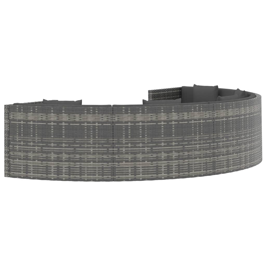 Σαλόνι Κήπου 6 Τεμαχίων Γκρι από Συνθετικό Ρατάν με Μαξιλάρια