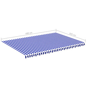 Τεντόπανο Ανταλλακτικό Μπλε / Λευκό 5 x 3,5 μ. - Pakobazaar