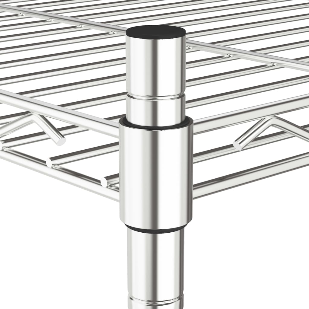 Ραφιέρα 3 Επιπέδων με Τροχούς Χρωμέ 60x35x81 εκ. 150 κ. - Pakobazaar