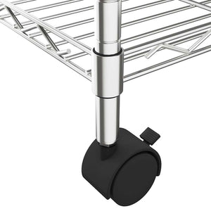 Ραφιέρα 3 Επιπέδων με Τροχούς Χρωμέ 60x35x81 εκ. 150 κ. - Pakobazaar