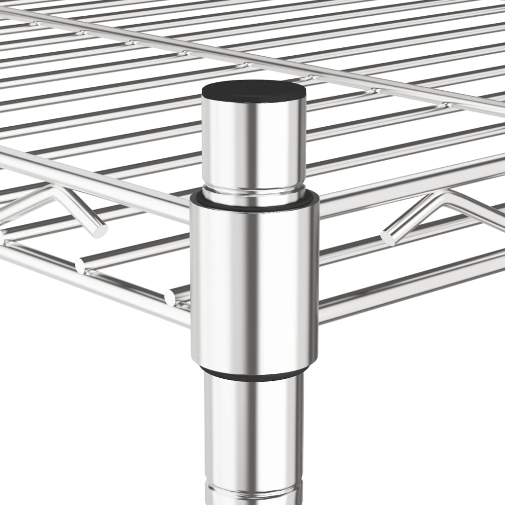 Ραφιέρα 4 Επιπέδων με Τροχούς Χρωμέ 90x35x142 εκ. 200 κ.