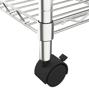 Ραφιέρα 4 Επιπέδων με Τροχούς Χρωμέ 90x35x142 εκ. 200 κ.