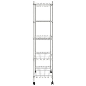 Ραφιέρα 5 Επιπέδων με Τροχούς Χρωμέ 75x35x155 εκ. 250 κ.