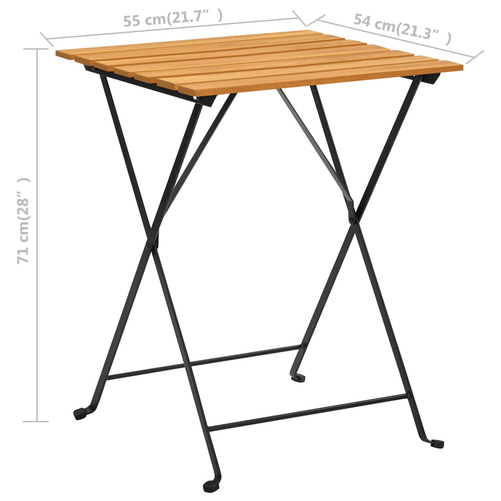 Τραπέζι Bistro 55 x 54 x 71 εκ. από Μασίφ Ξύλο Ακακίας