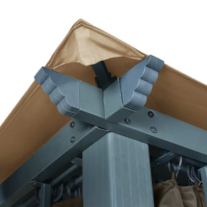 Κιόσκι με Κουρτίνα Taupe 300 x 300 εκ. Αλουμινίου
