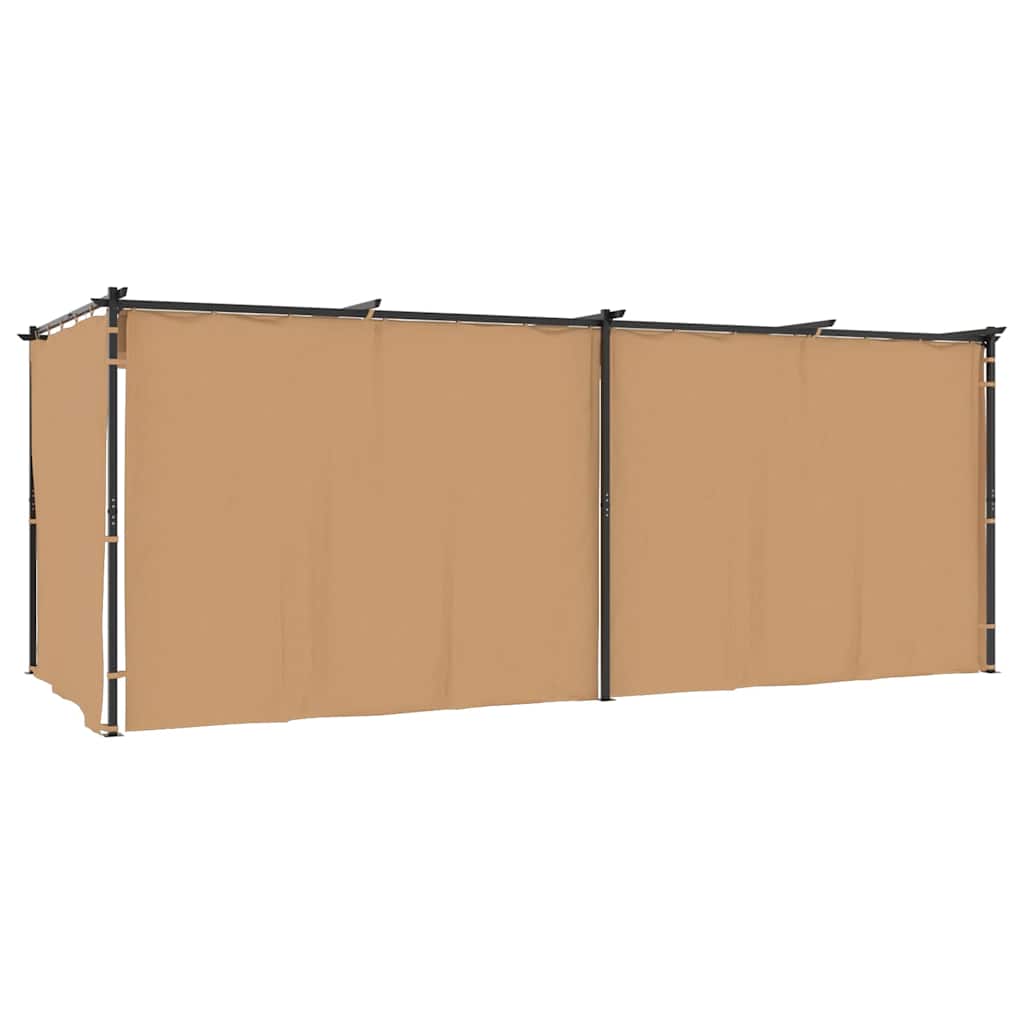 313900  Gazebo with Curtains 6x3 m Taupe Steel (not for individual sales / blocked all in blockcades)