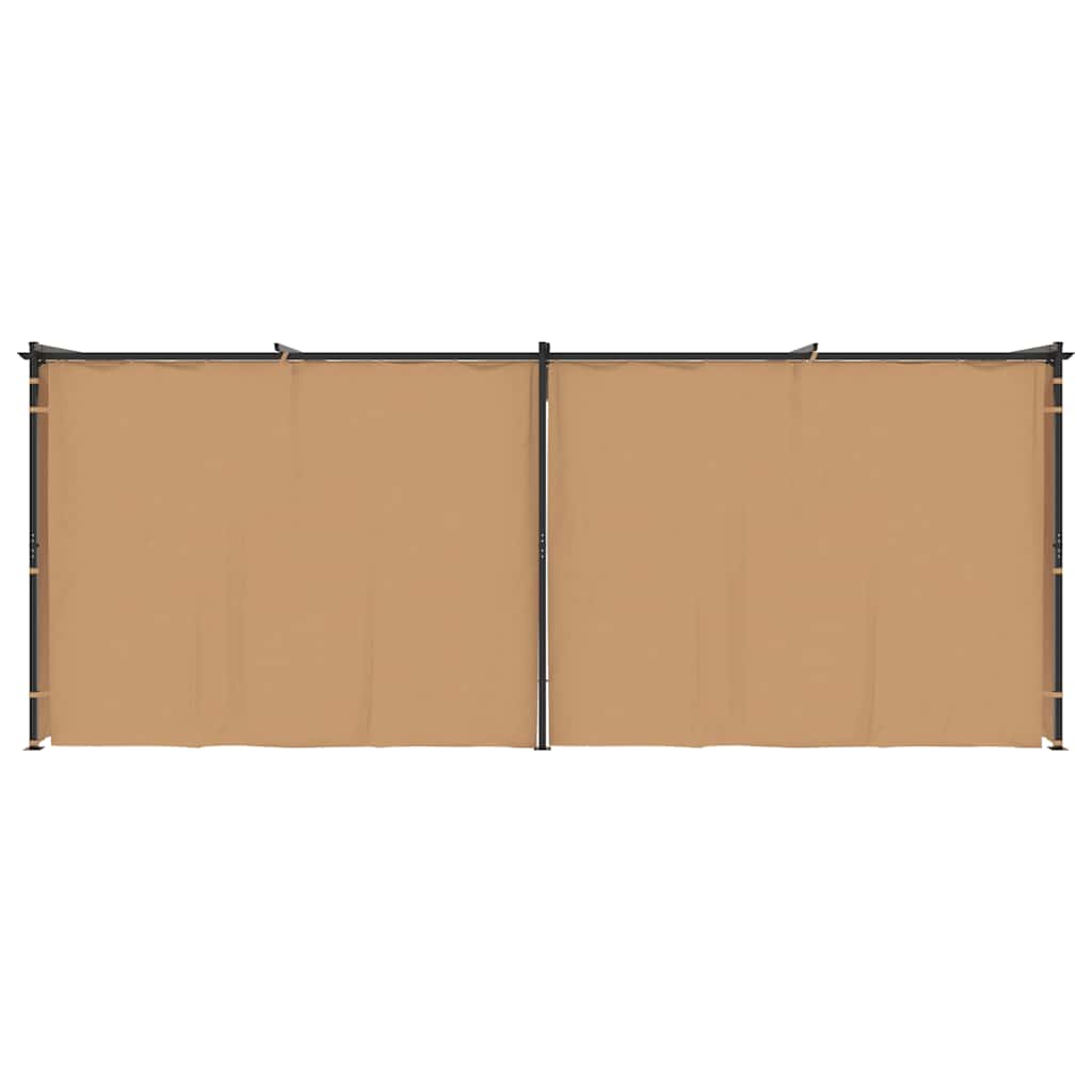 313900  Gazebo with Curtains 6x3 m Taupe Steel (not for individual sales / blocked all in blockcades)