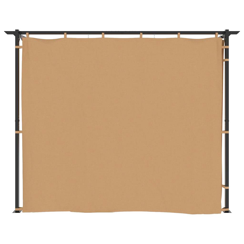 313900  Gazebo with Curtains 6x3 m Taupe Steel (not for individual sales / blocked all in blockcades)
