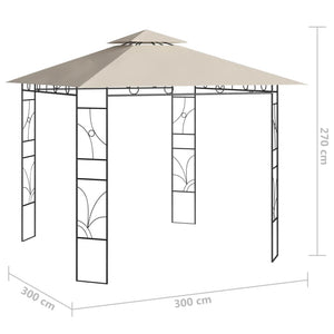Κιόσκι Κρεμ 3 x 3 x 2,7 μ. 160 γρ./μ²