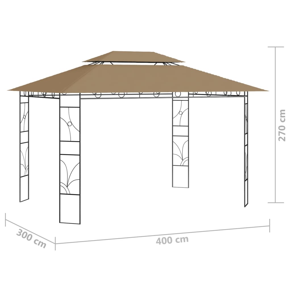 Κιόσκι Taupe 4 x 3 x 2,7 μ. 160 γρ./μ²