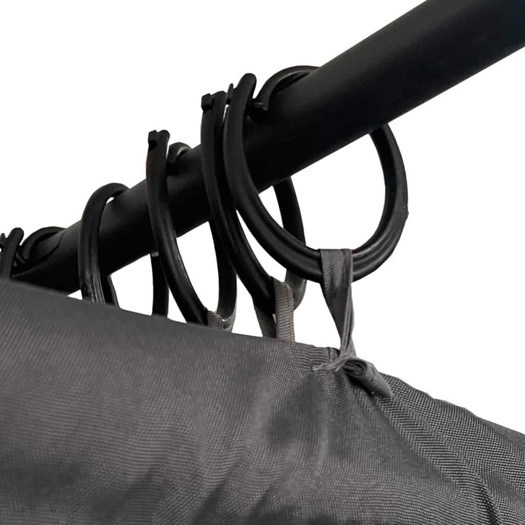 Ξαπλώστρα Διπλή με Πλαϊνές και Πάνω Κουρτίνες Ανθρακί