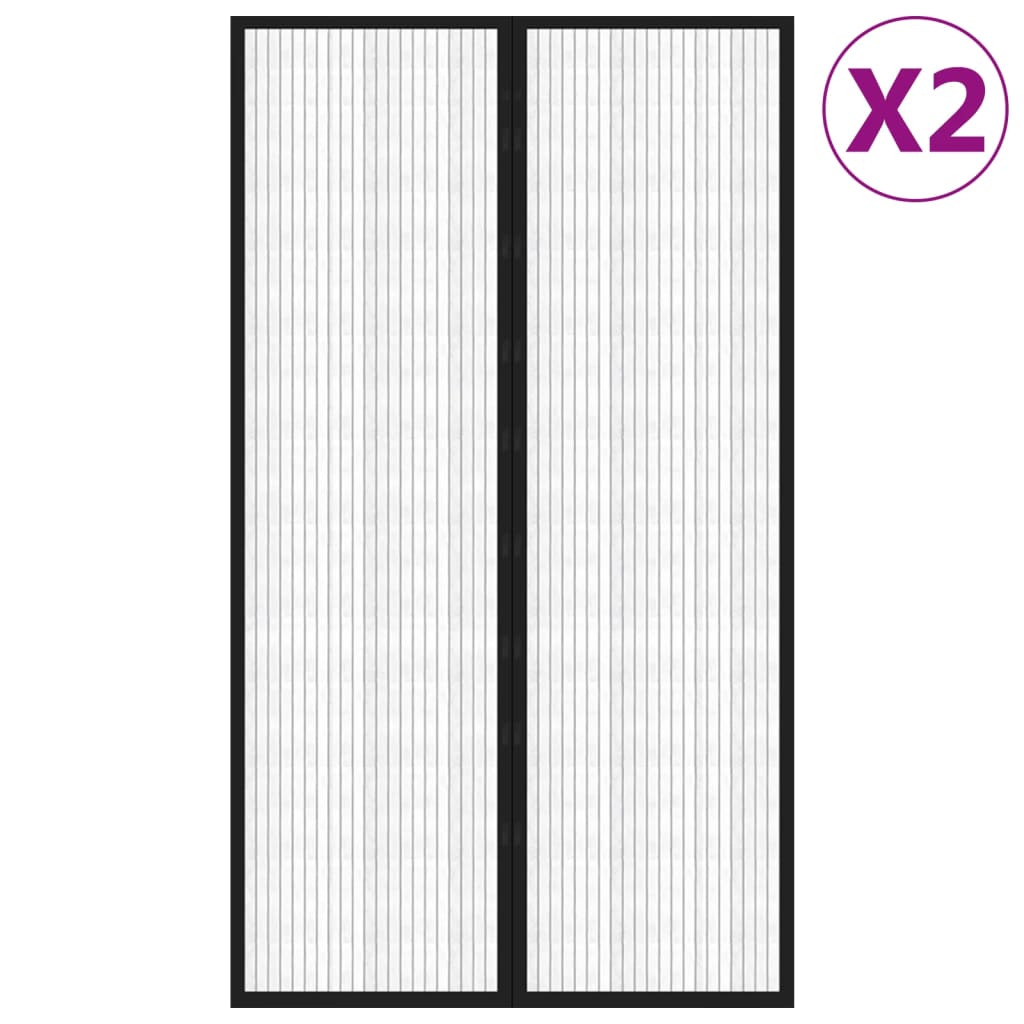 Σίτα Πόρτας 2 Τεμαχίων Μαύρη 200 x 80 εκ. με Μαγνήτες