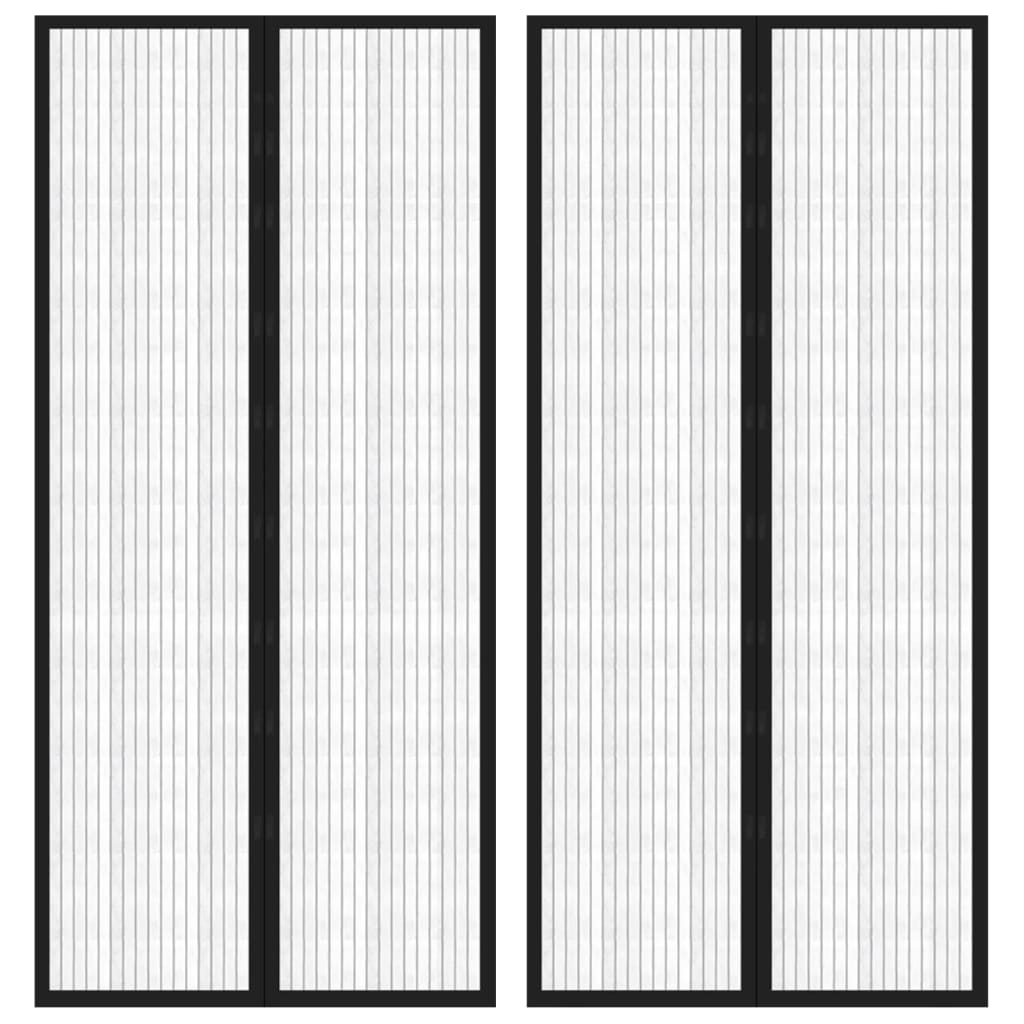 Σίτα Πόρτας 2 Τεμαχίων Μαύρη 210 x 90 εκ. με Μαγνήτες
