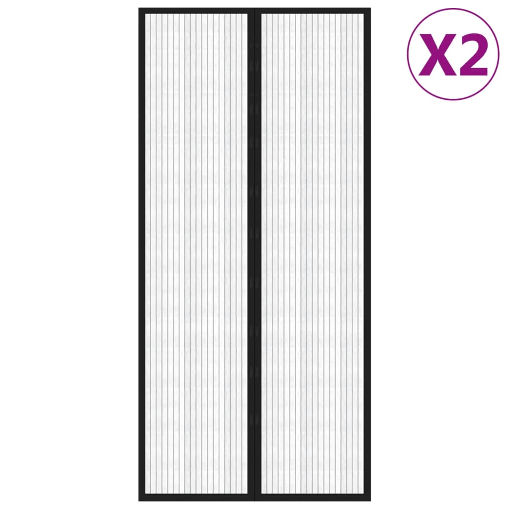 Σίτα Πόρτας 2 Τεμαχίων Μαύρη 220 x 110 εκ. με Μαγνήτες